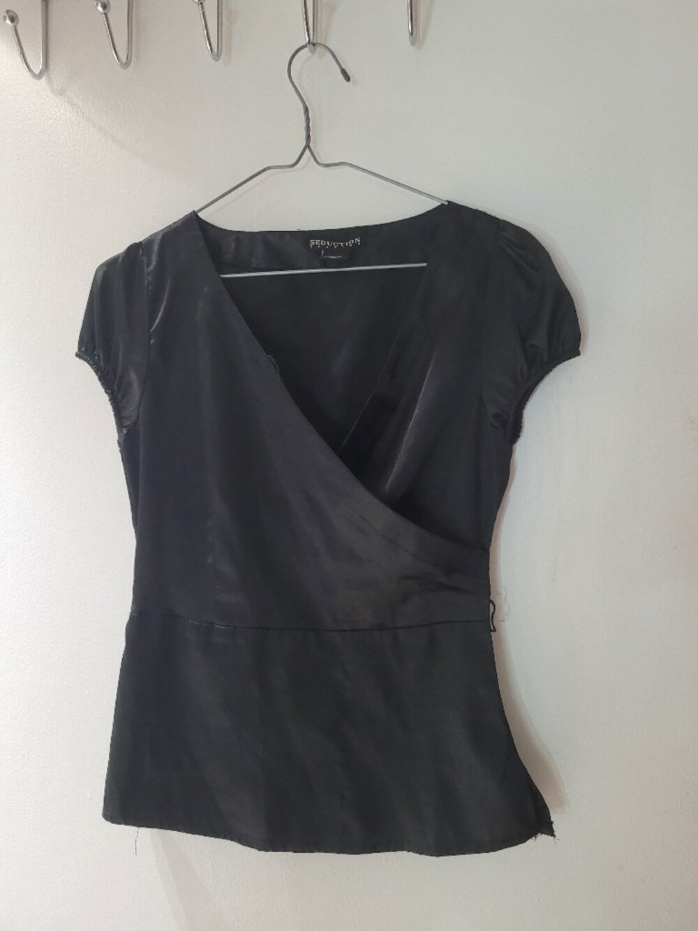 Black silk top